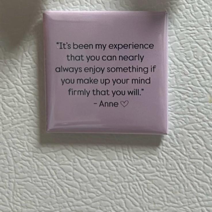 Custom Quotes on a fridge magnet